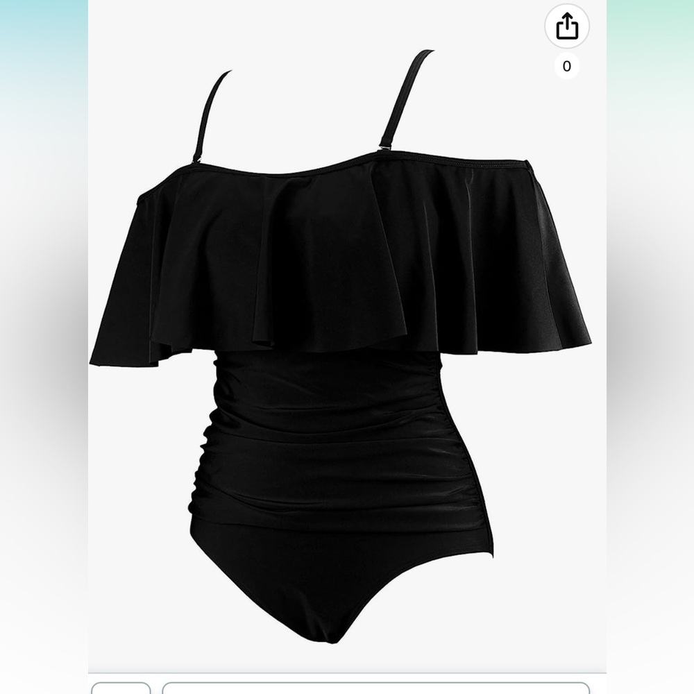Black ruffle swimsuit